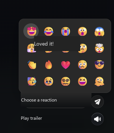 Choosing a viewing reaction